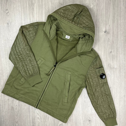 CP Company Raised Fleece Zip Hoodie - Capers