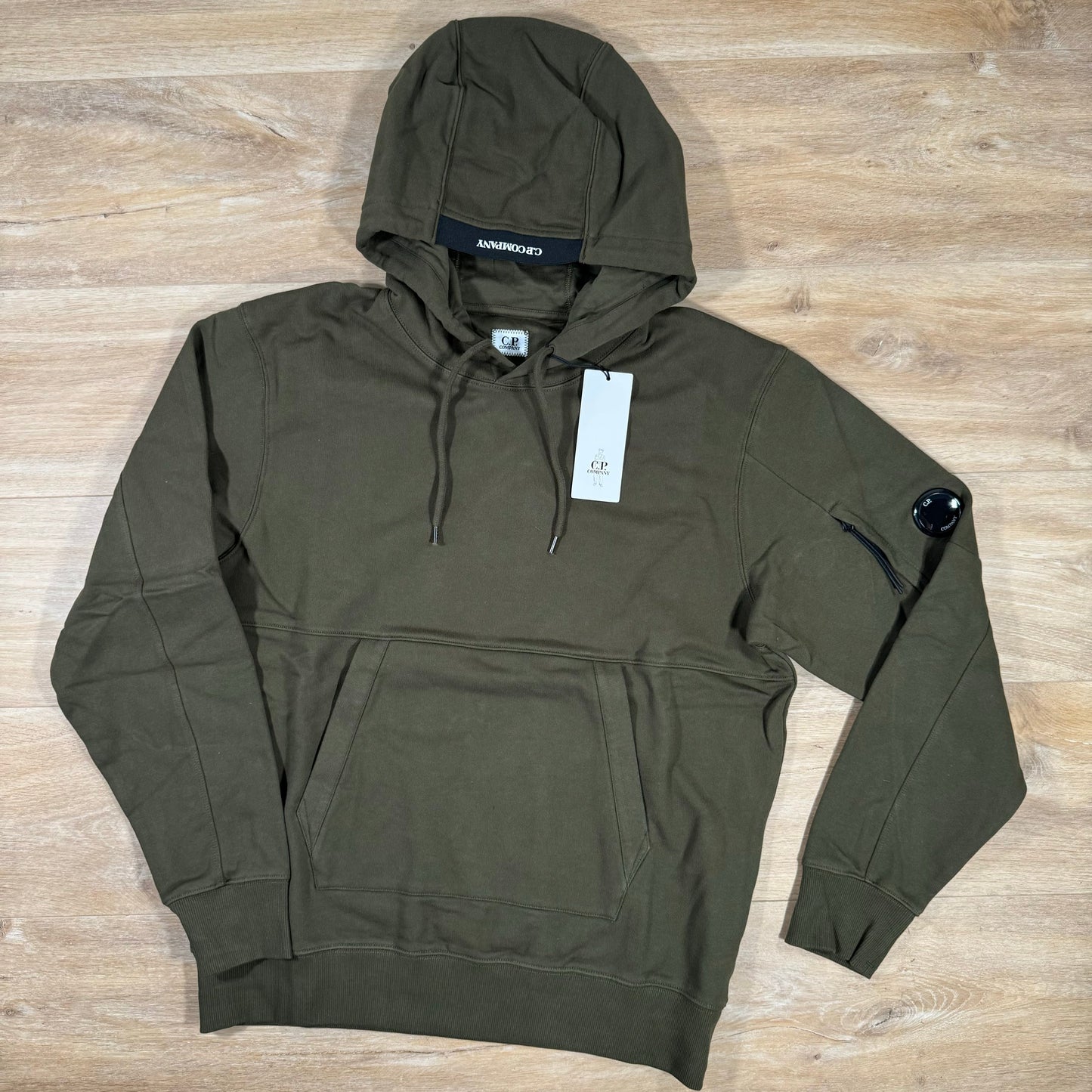 CP Company Diagonal Raised Lens Hoodie in Ivy Green