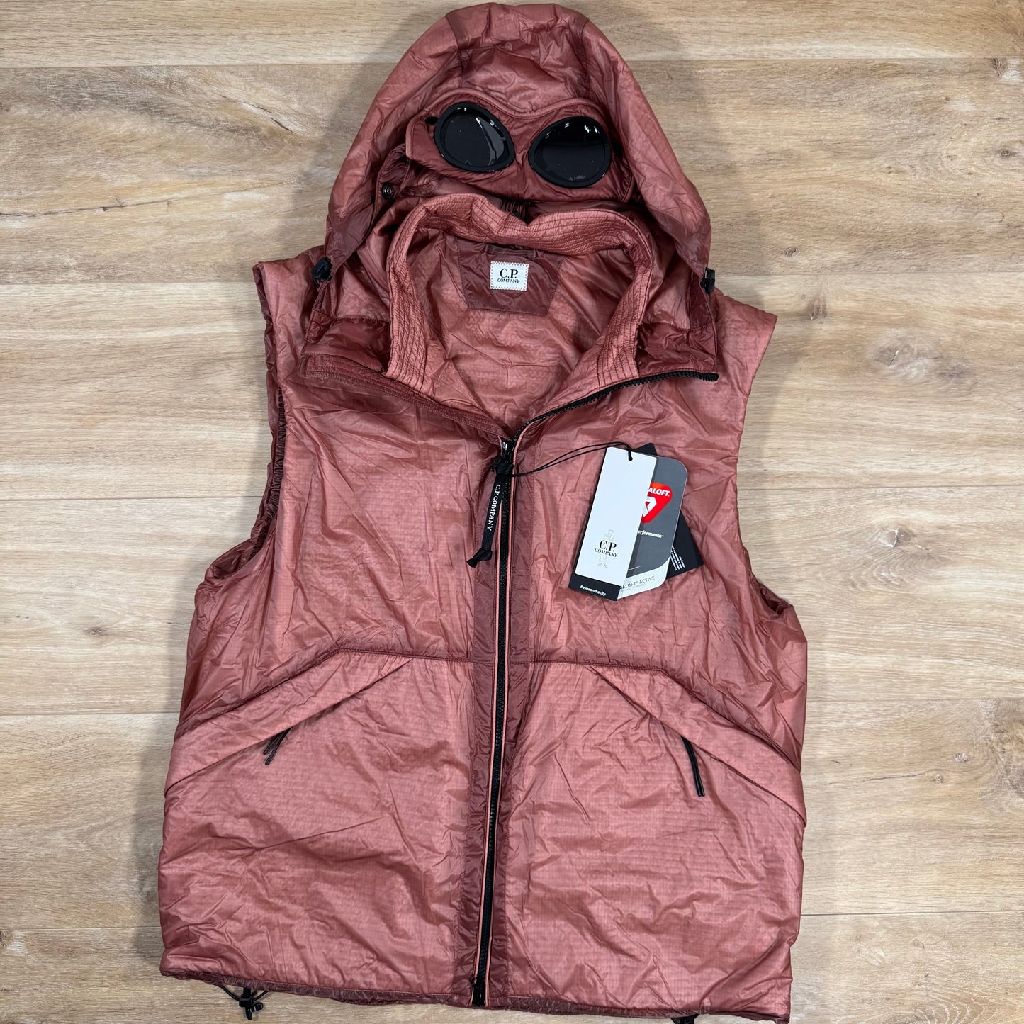 CP Company Nada Shell Primaloft Goggle Vest in Canyon Clay - Pink