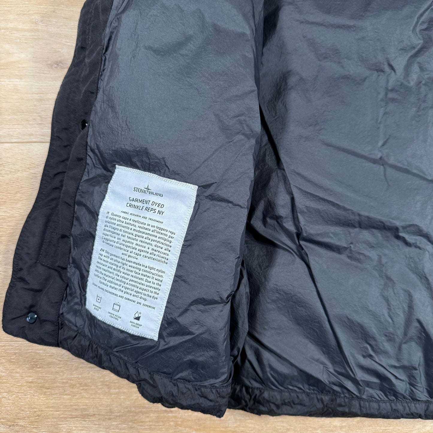 Stone Island Crinkle Reps NY Nylon Down Vest in Black