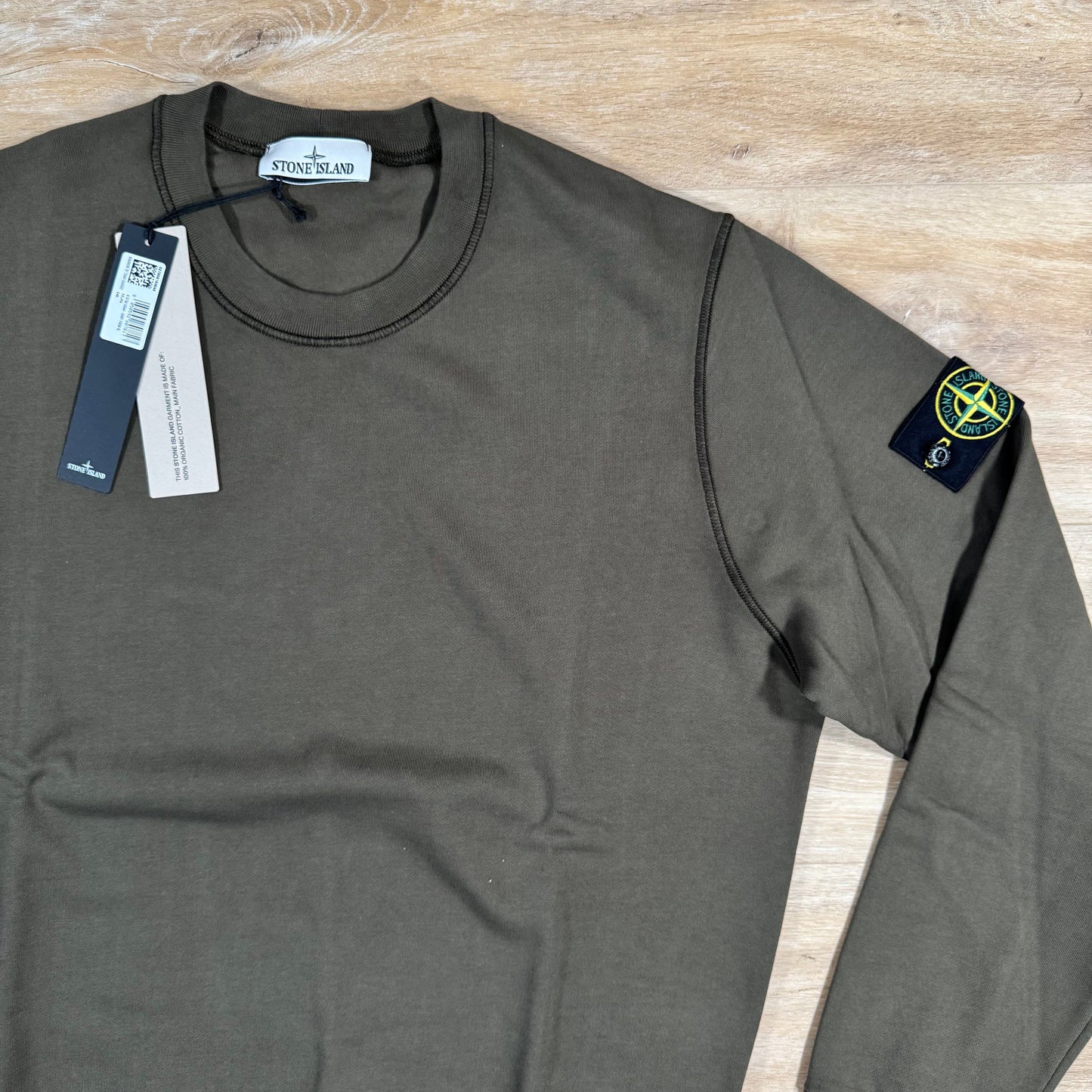 Stone Island Organic Cotton Fleece Sweatshirt in Military Green