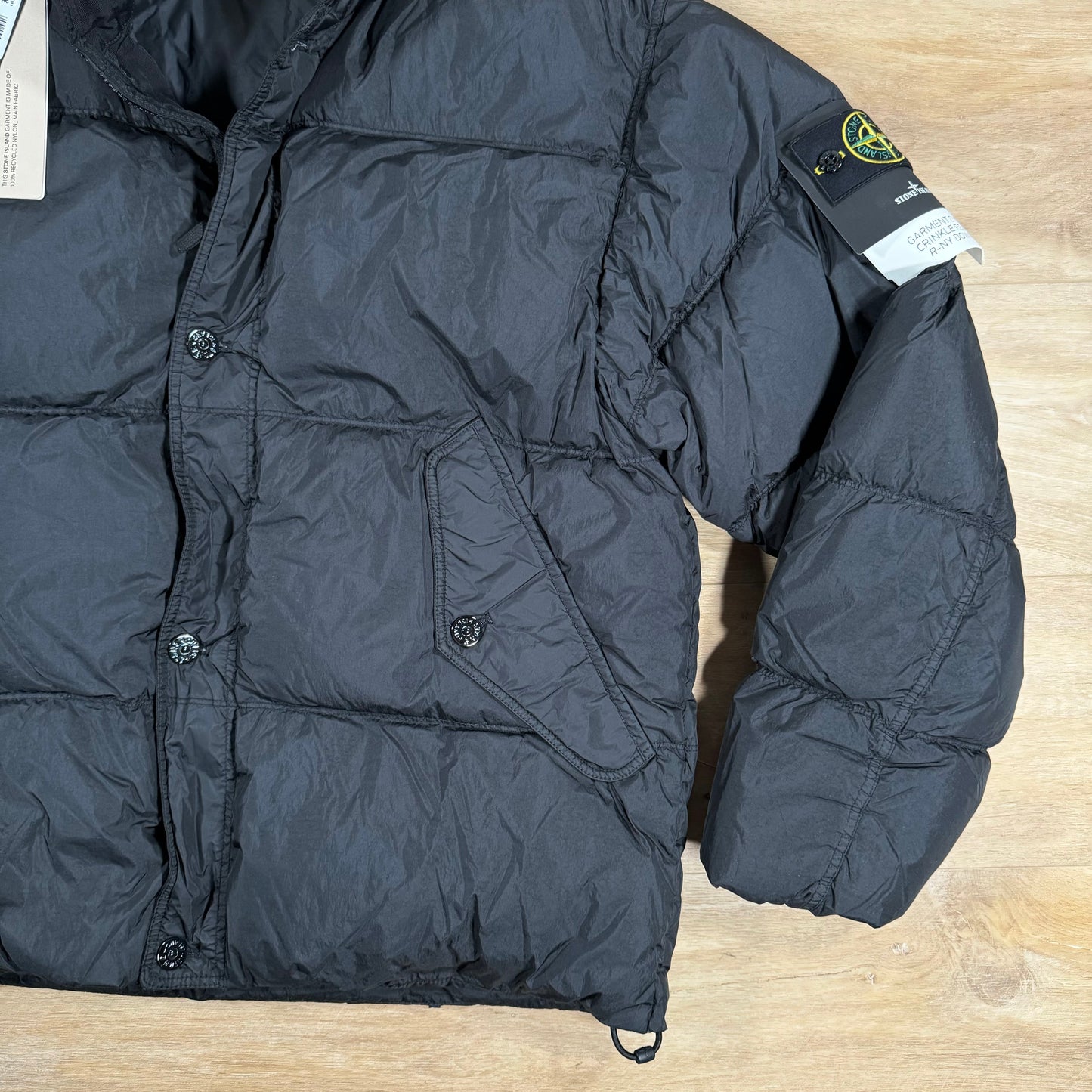 Stone Island Crinkle Reps-NY Down Jacket in Black