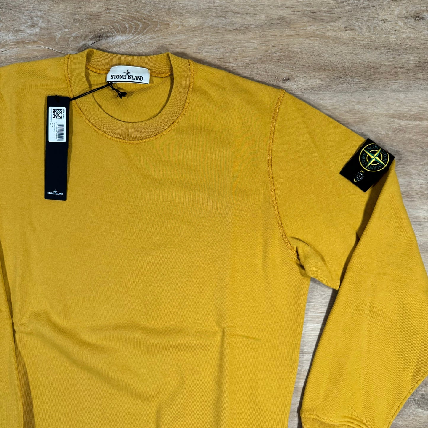 Stone Island Garment Dyed Crewneck Sweatshirt in Mustard