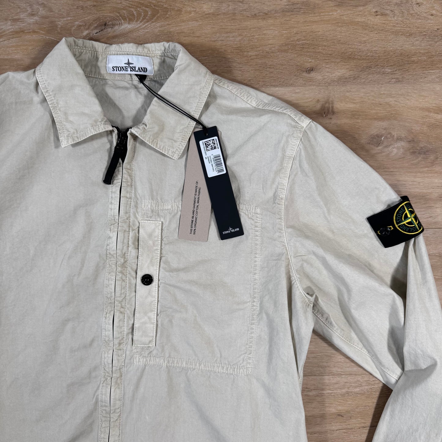 Stone Island Brushed Canvas Old Treatment Overshirt in Sand
