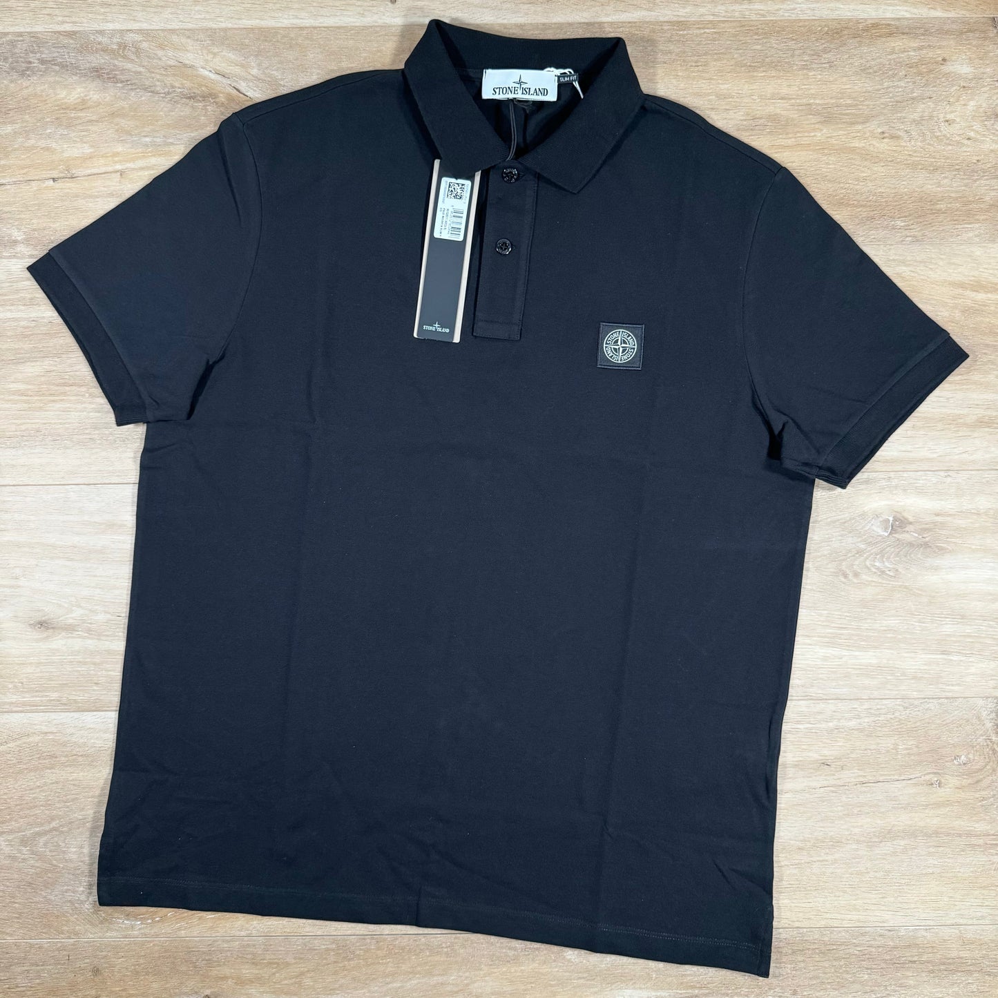Stone Island Patch Logo Polo Shirt in Black