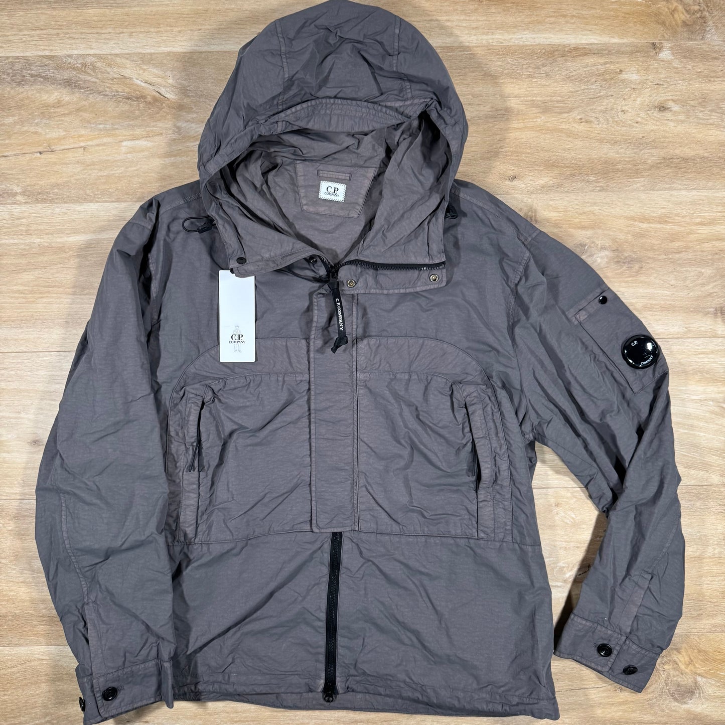 CP Company Flatt Nylon Hooded Lens Overshirt in Violet