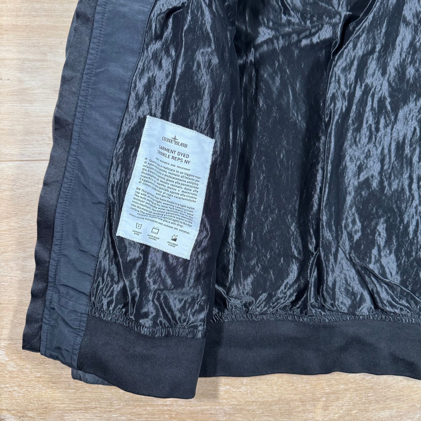 Stone Island Crinkle Reps R-NY Bomber Jacket in Black