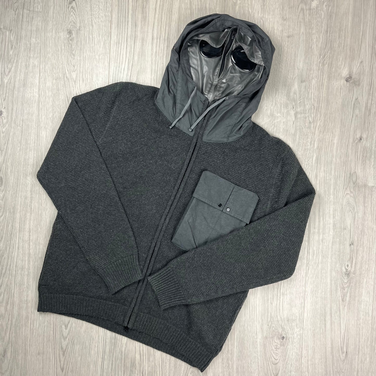 CP Company Knit Explorer Hoodie - Dark Shadow