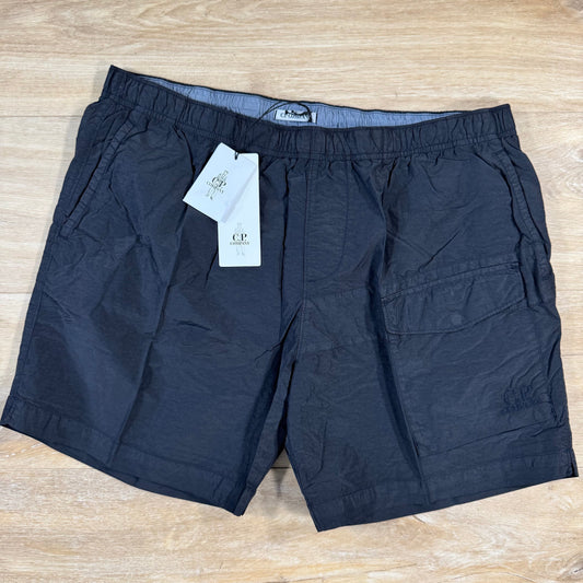 CP Company Flatt Nylon Logo Swim Shorts in Navy
