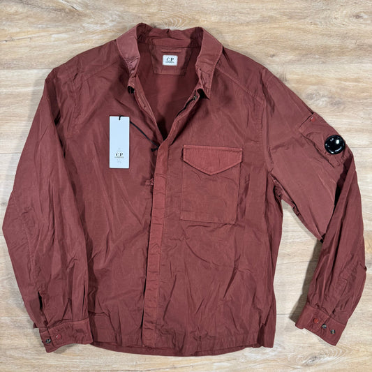 CP Company Chrome-R Lens Overshirt in Sable - Brown