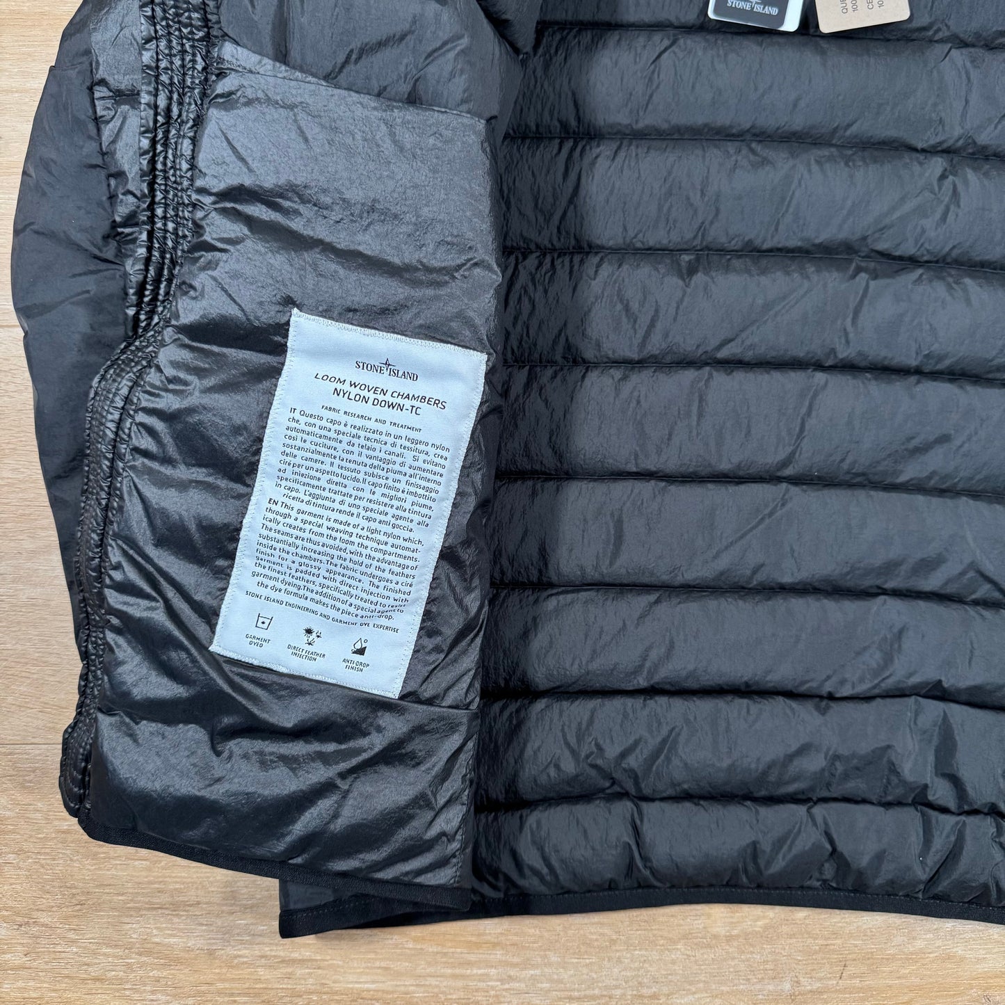 Stone Island Loom Woven Nylon Down-TC Jacket in Black