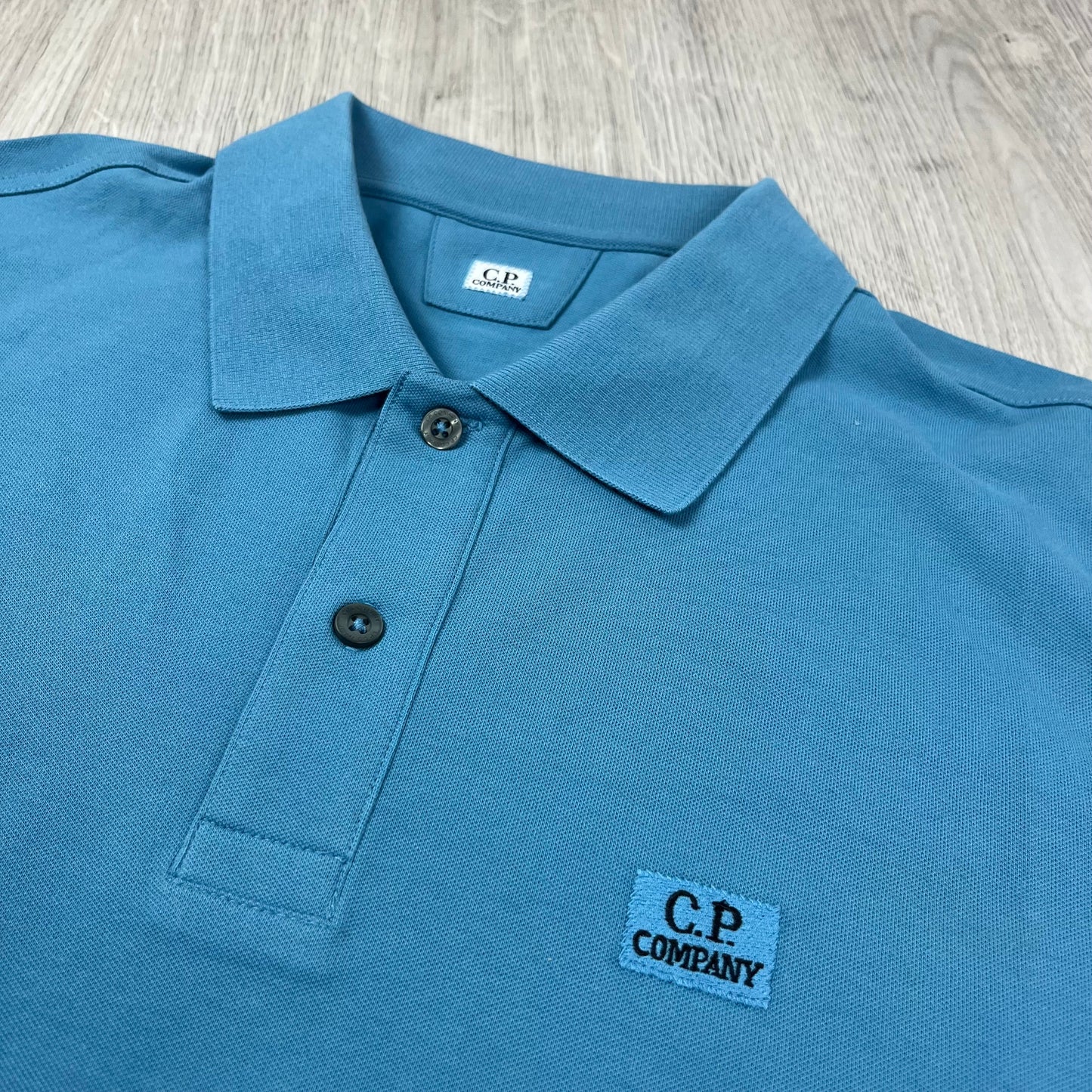 CP Company Piquet Polo Shirt - Aegean Blue