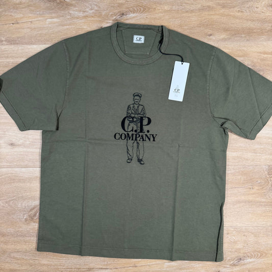 CP Company 1020 British Sailor T-Shirt in Thyme - Green