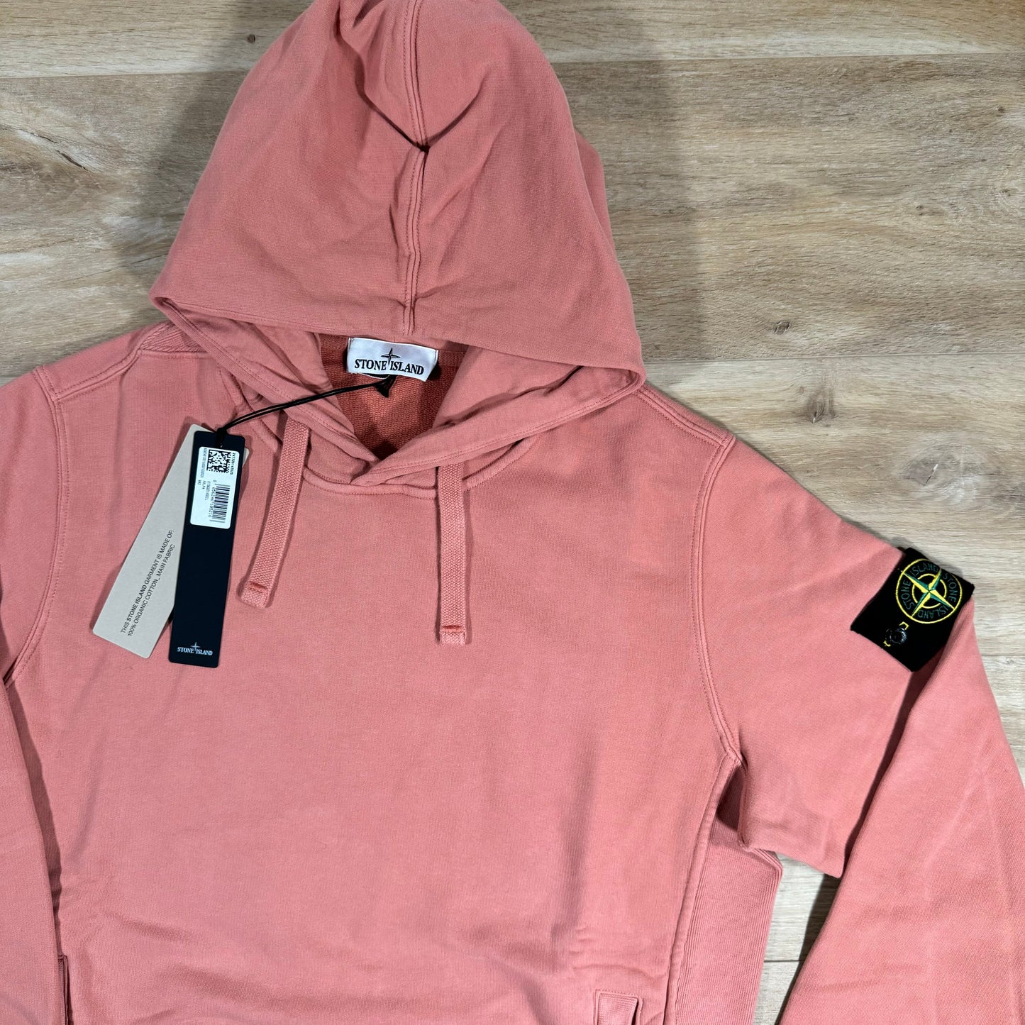 Stone Island Brushed Cotton Pullover Hoodie in Orange
