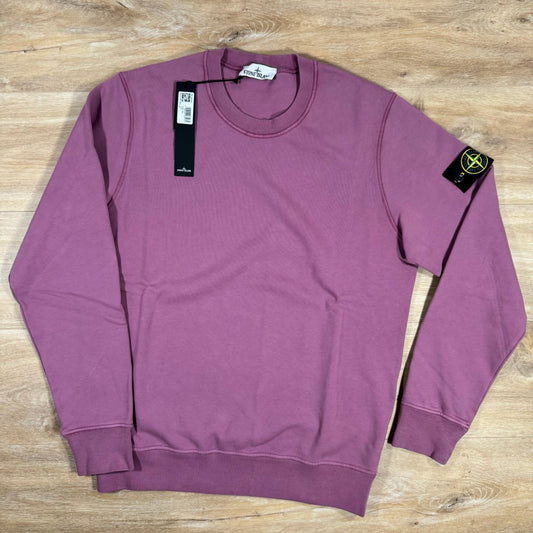 Stone Island Garment Dyed Crewneck Sweatshirt in Onion Rose