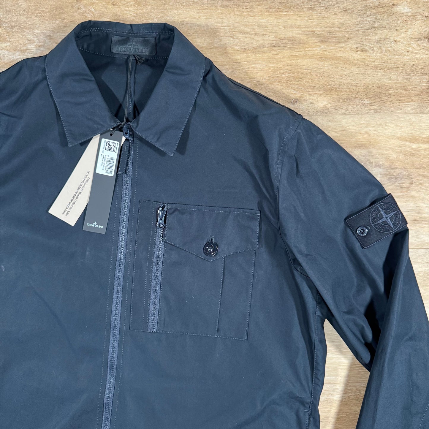 Stone Island Weatherproof Canvas Ghost Overshirt in Navy