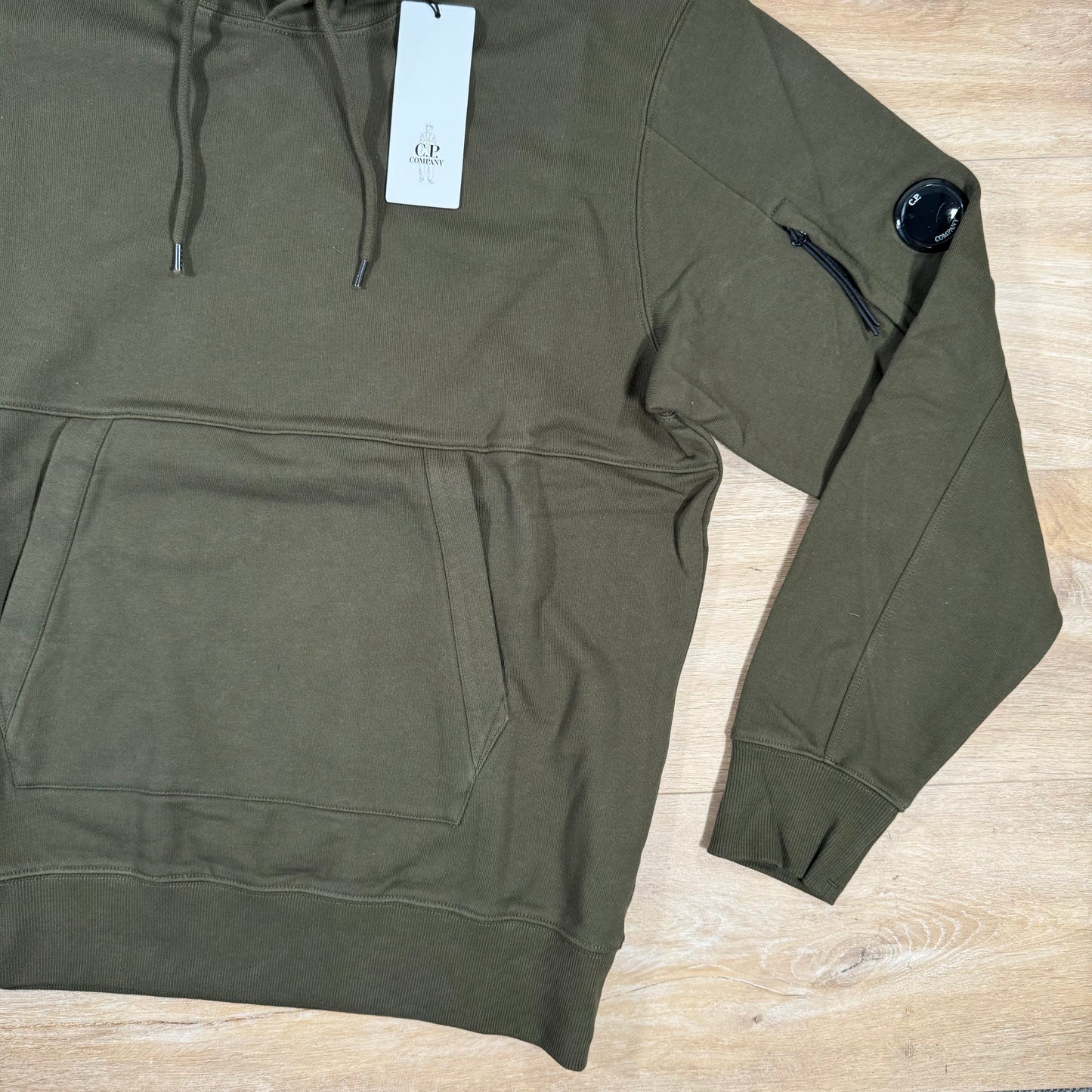 CP Company Diagonal Raised Lens Hoodie in Ivy Green