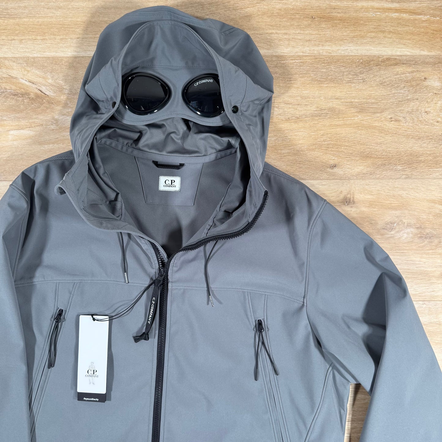 CP Company Shell-R Goggle Jacket in Smoked Pearl - Grey