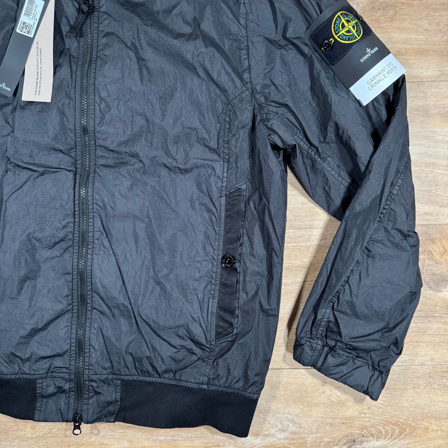 Stone Island Crinkle Reps R-NY Bomber Jacket in Black