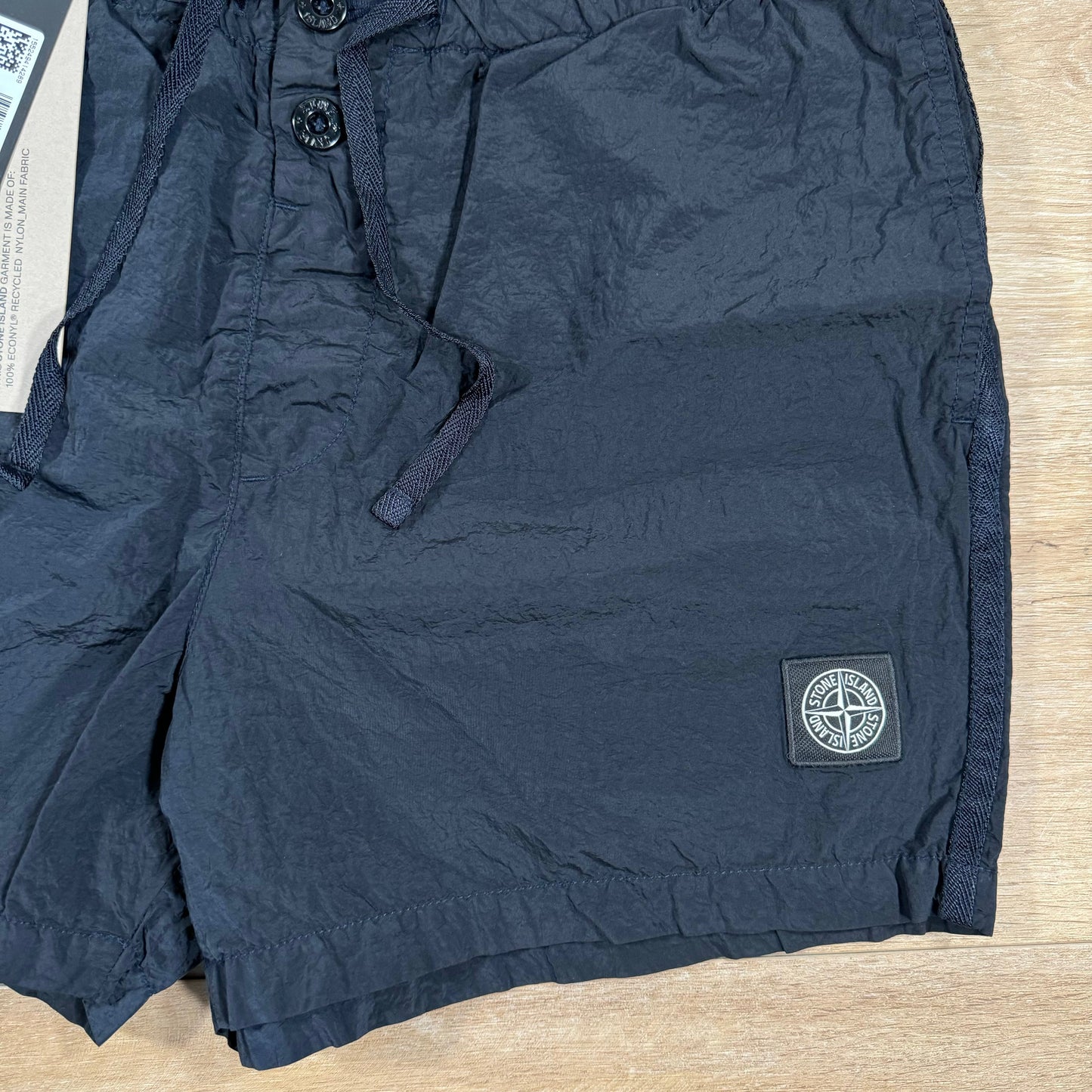 Stone Island Nylon Metal Button Swim Shorts in Navy
