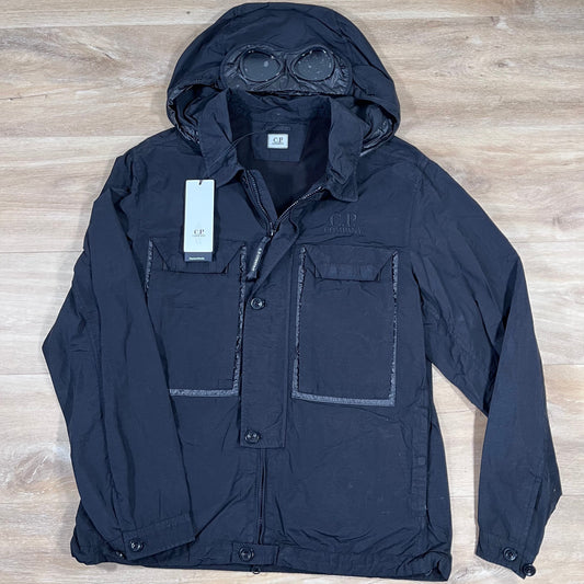 CP Company Flatt Nylon Goggle Overshirt in Black