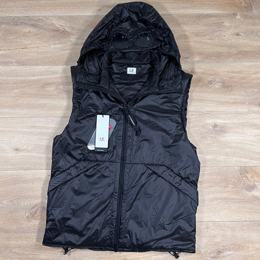 CP Company Nada Shell Goggle Padded Gilet in Black