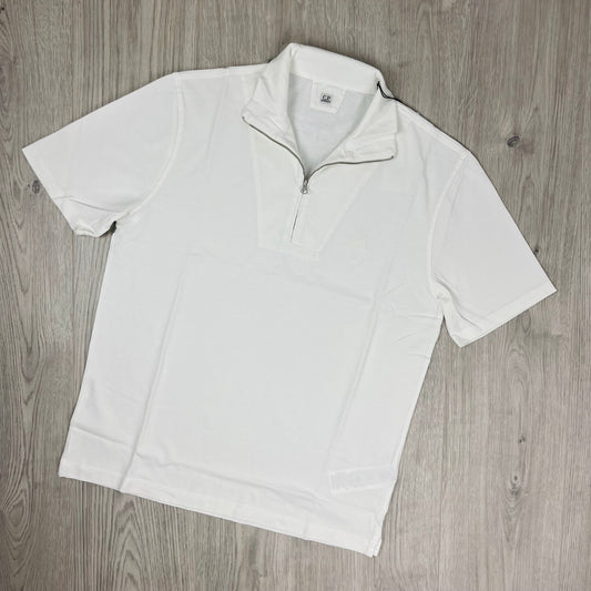 CP Company Zip Polo Shirt - White